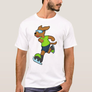 Dog at Ice skating with Goggles T-Shirt