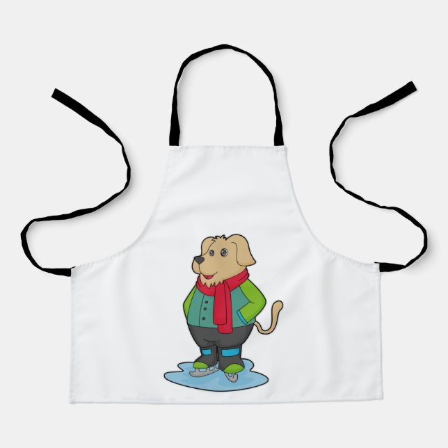 Dog at Ice skating with Ice skates Apron (Front)
