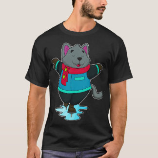 Dog at Ice skating with Ice skates Scarf T-Shirt