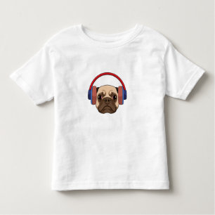 Dog at Music with Headphone Toddler T-Shirt