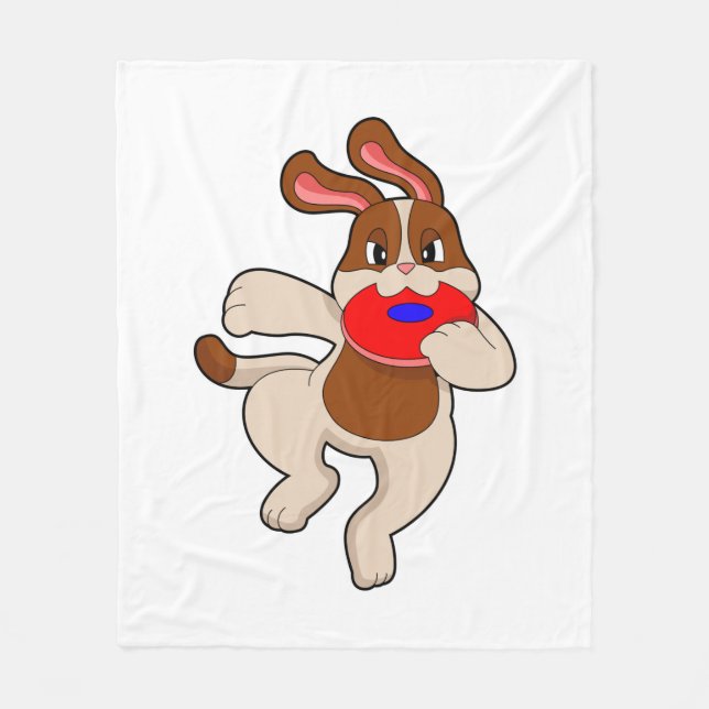 Dog at Playing Fleece Blanket (Front)