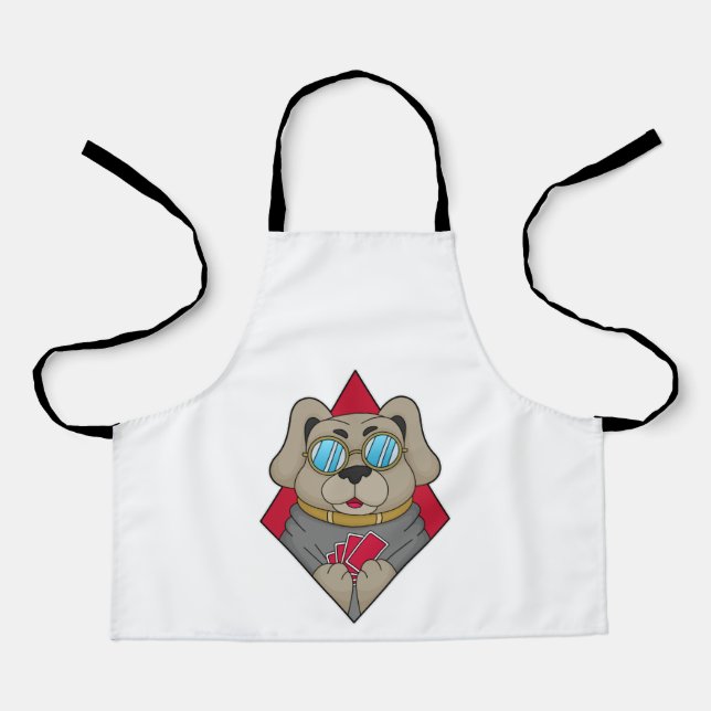 Dog at Poker with Poker cards Apron (Front)