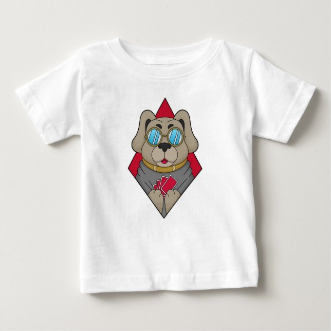 Dog at Poker with Poker cards Baby T-Shirt (Front)