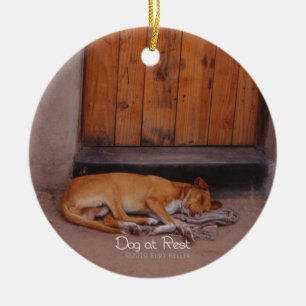 Dog at Rest Ceramic Ornament