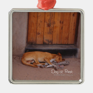 Dog at Rest Metal Ornament
