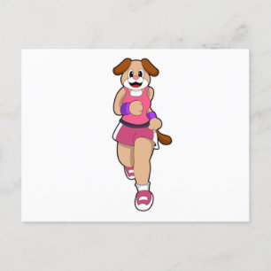 Dog at Running Postcard
