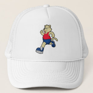 Dog at Running with Glasses Trucker Hat