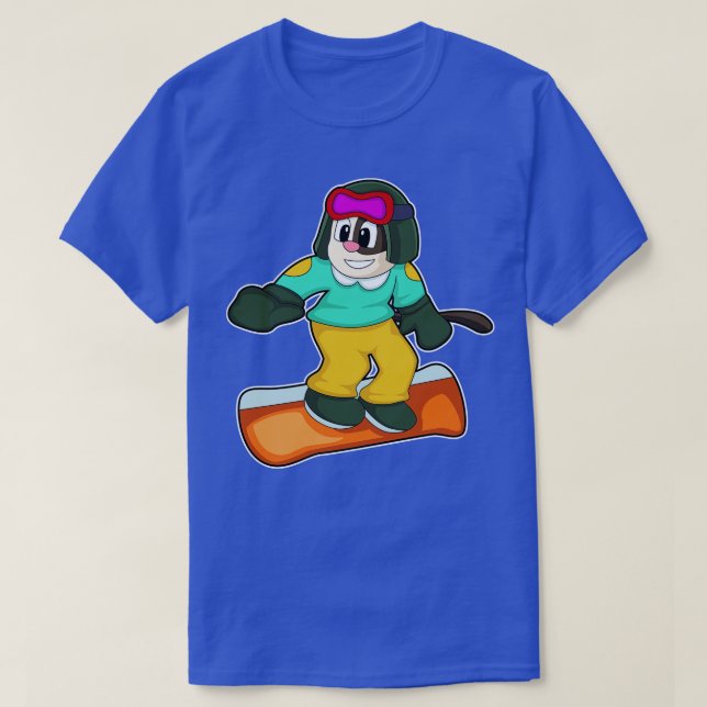 Dog at Snowboard Sports T-Shirt (Design Front)