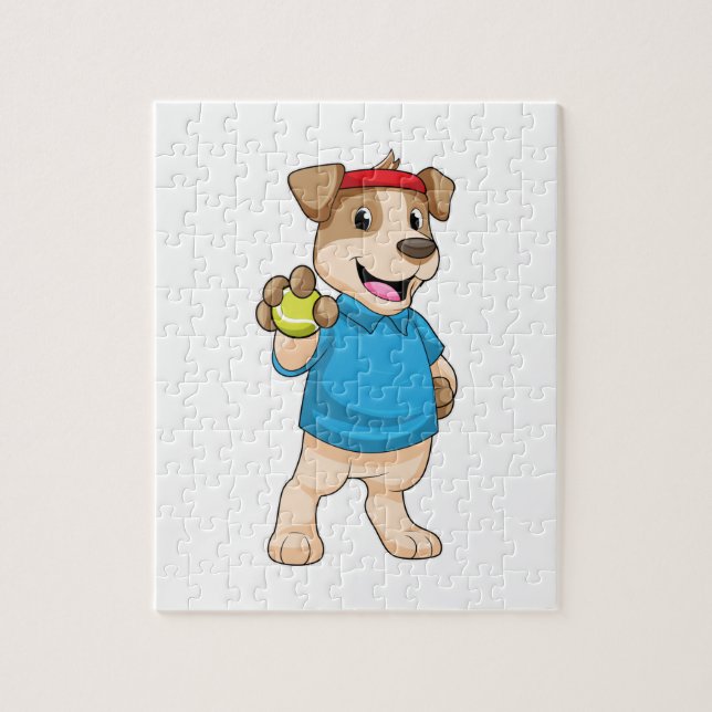 Dog at Tennis with Tennis ball Jigsaw Puzzle (Vertical)