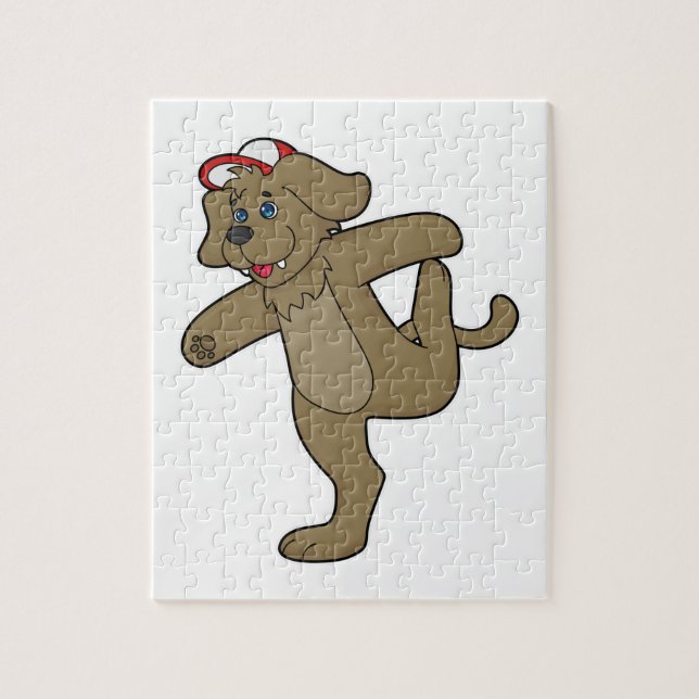 Dog at Yoga Fitness Jigsaw Puzzle (Vertical)