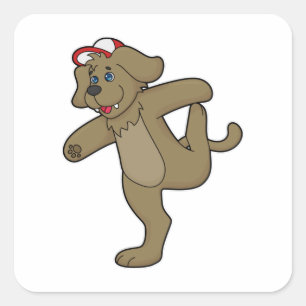 Dog at Yoga Fitness Square Sticker