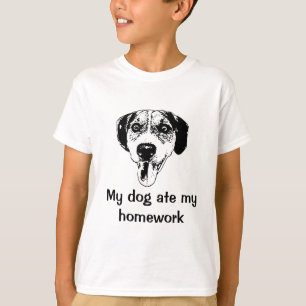 Dog ate my homework kids' tee shirt