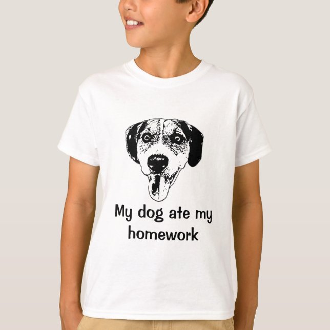 Dog ate my homework kids' tee shirt (Front)