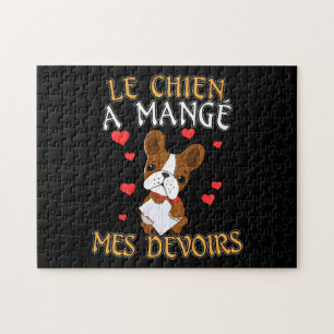 Dog Ate My Homework - Learning French Quote Jigsaw Puzzle