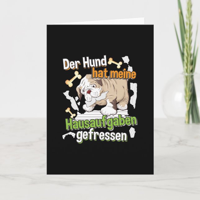 Dog Ate My Homework - Learning German Quote Card (Front)