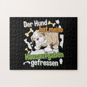 Dog Ate My Homework - Learning German Quote Jigsaw Puzzle