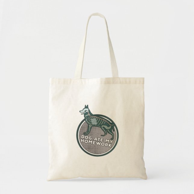Dog Ate My HomeWork Tote Bag (Front)