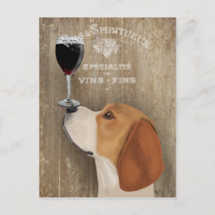 Dog Au Vin Beagle Postcard