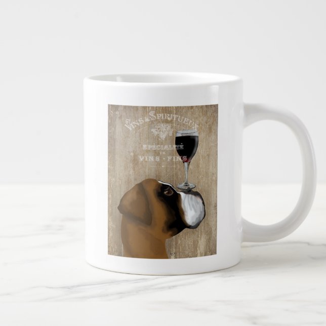 Dog Au Vin Boxer Large Coffee Mug (Right)