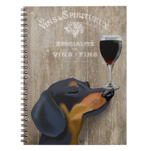 Dog Au Vin Dachshund Notebook (Front)