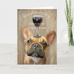 Dog Au Vin, French Bulldog Card