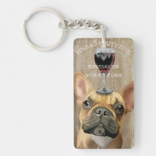 Dog Au Vin, French Bulldog Key Ring