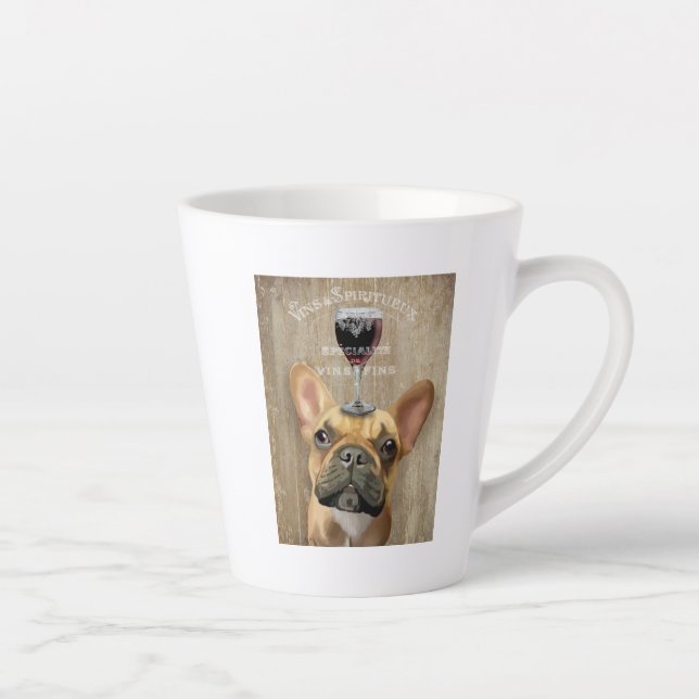 Dog Au Vin, French Bulldog Latte Mug (Right)