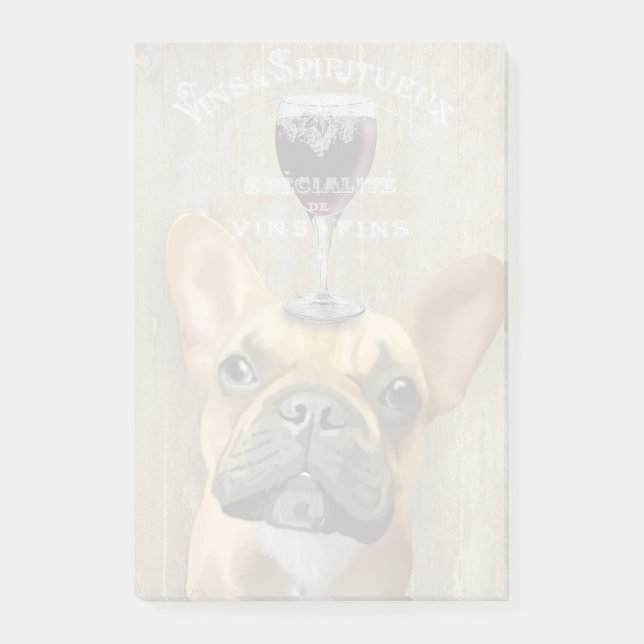 Dog Au Vin, French Bulldog Post-it Notes (Front)