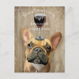 Dog Au Vin, French Bulldog Postcard