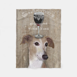 Dog Au Vin Greyhound Fleece Blanket