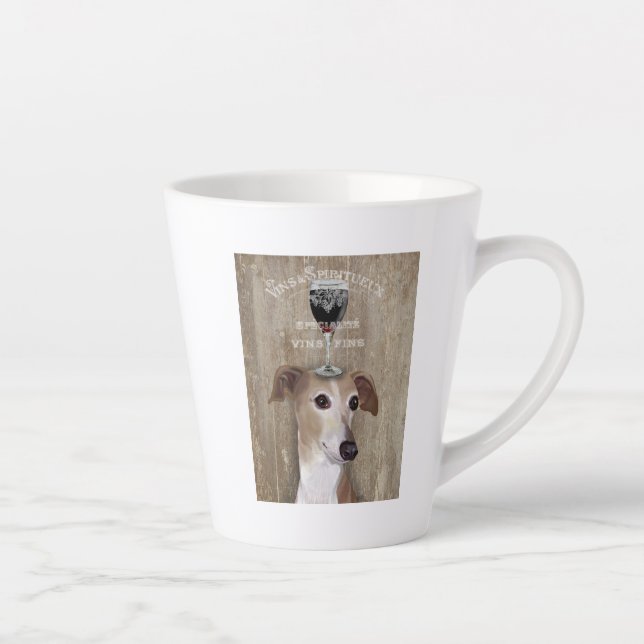Dog Au Vin Greyhound Latte Mug (Right)