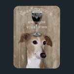 Dog Au Vin Greyhound Magnet<br><div class="desc">Dog Au Vin Greyhound by Fabfunky. Features a greyhound with wine. | 190956D</div>