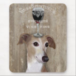 Dog Au Vin Greyhound Mouse Pad<br><div class="desc">Dog Au Vin Greyhound by Fabfunky. Features a greyhound with wine. | 190956D</div>