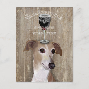 Dog Au Vin Greyhound Postcard