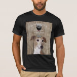 Dog Au Vin Greyhound T-Shirt<br><div class="desc">Dog Au Vin Greyhound by Fabfunky. Features a greyhound with wine. | 190956D</div>