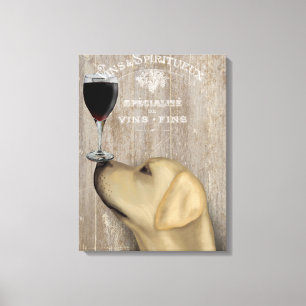 Dog Au Vin Yellow Labrador Canvas Print