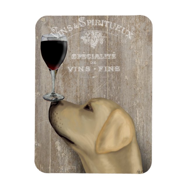 Dog Au Vin Yellow Labrador Magnet (Vertical)