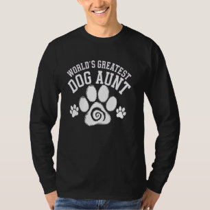 Dog Aunt Paw Print Funny Animal Lover Puppy Canine T-Shirt