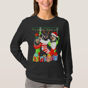Dog Australian Cattle Christmas Sock Xmas Pajama T-Shirt
