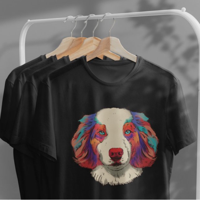 Dog Australian Shepherd Realistic T-Shirt (Creator Uploaded)