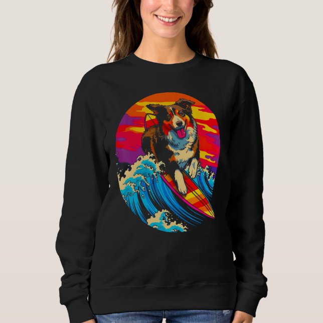 Dog Australian Shepherd Surf Sweatshirt (Front)