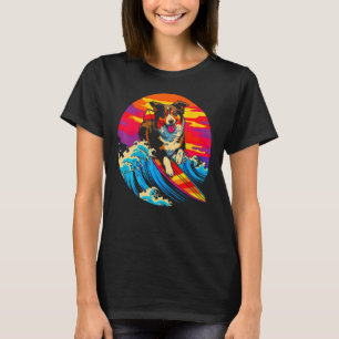 Dog Australian Shepherd Surf T-Shirt