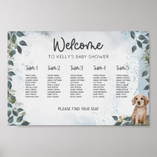 Dog Baby Shower Seating Plan Poster