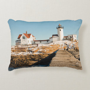 Dog Bar Lighthouse along the ocean coastline of th Decorative Cushion