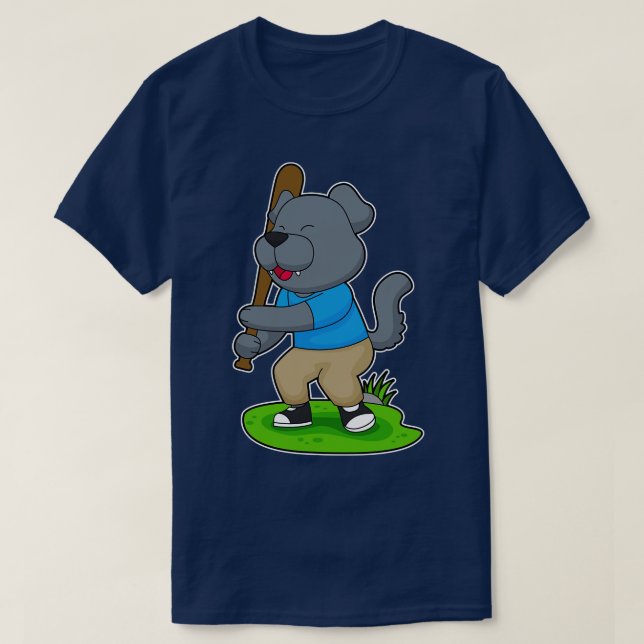 Dog Baseball Baseball bat 2 T-Shirt (Design Front)