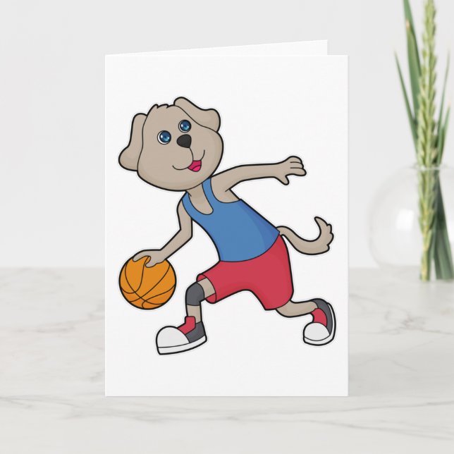 Dog Basketball player Basketball Card (Front)