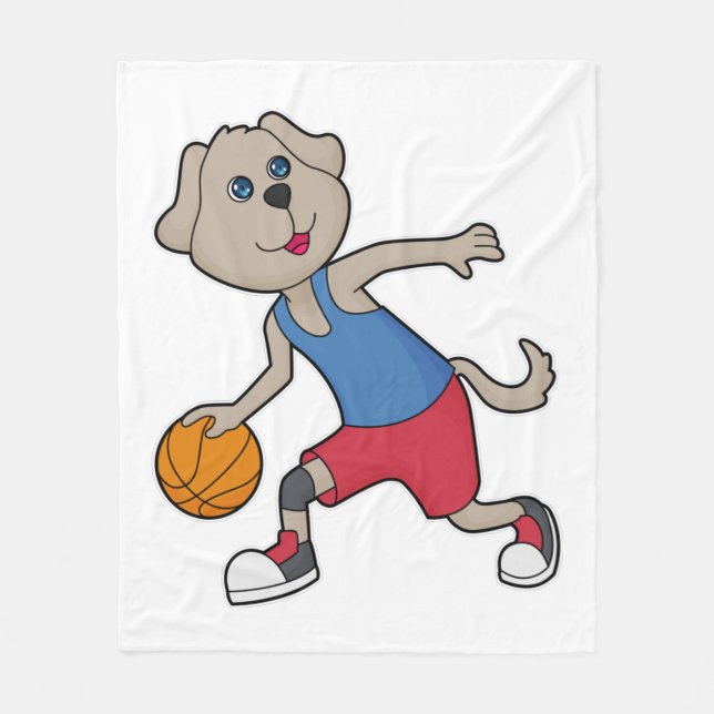 Dog Basketball player Basketball Fleece Blanket (Front)