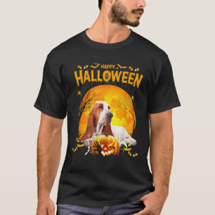 Dog Basset Hound Happy Halloween Basset Hound Dog  T-Shirt