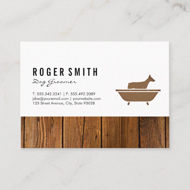 Dog Bath and Wood Trim Business Card (Front)