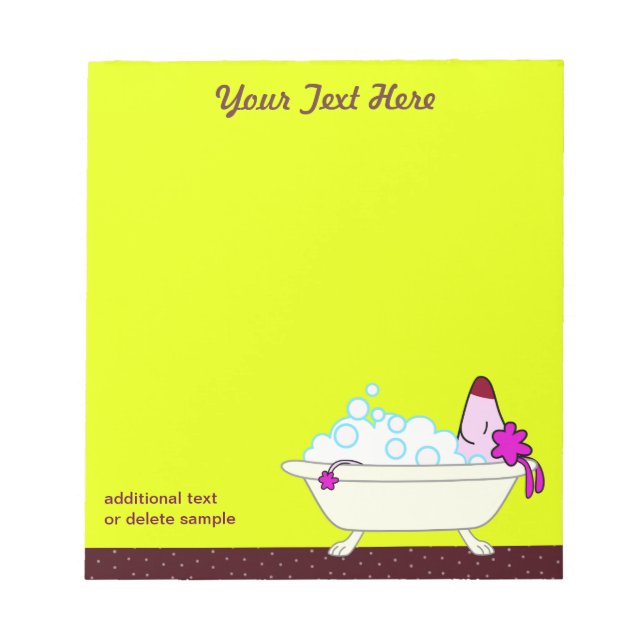 Dog Bath for Pet Groomers - yellow Notepad (Front)